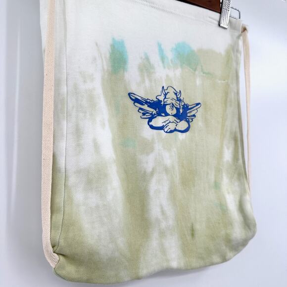 Boy's Lie Drawstring Backpack Bag Soft Cupid Green Turquoise White NWT - Picture 2 of 9